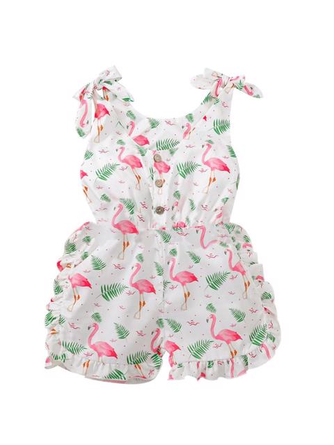 Poza produs Salopeta scurta cu imprimeu flamingo 12-18 luni
