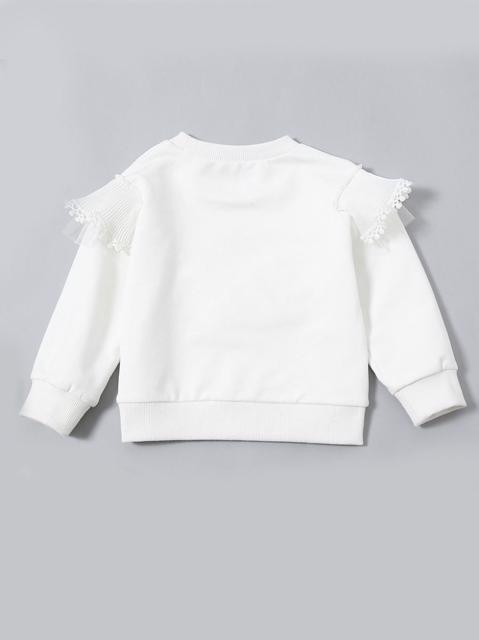 Poza produs Bluza alba cu volanas aplicat, 2 ani