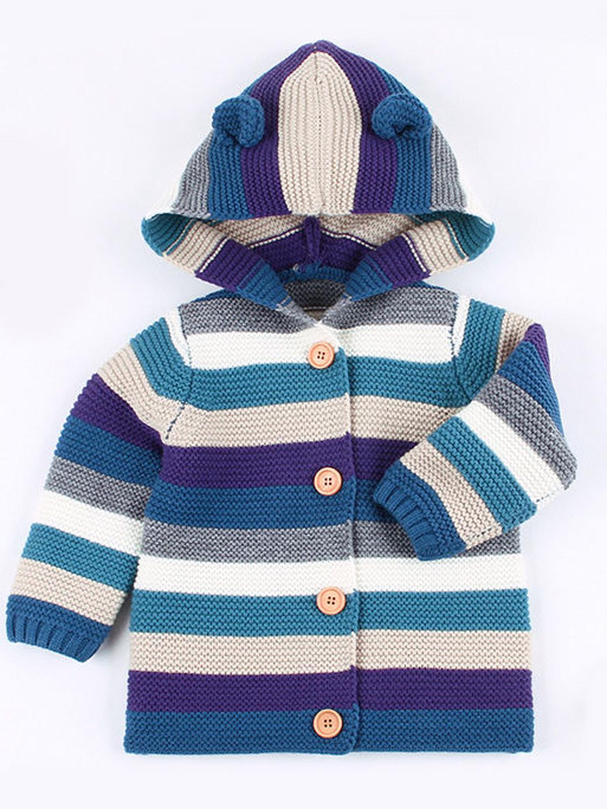 Poza produs Cardigan tricotat multicolor, 6 luni