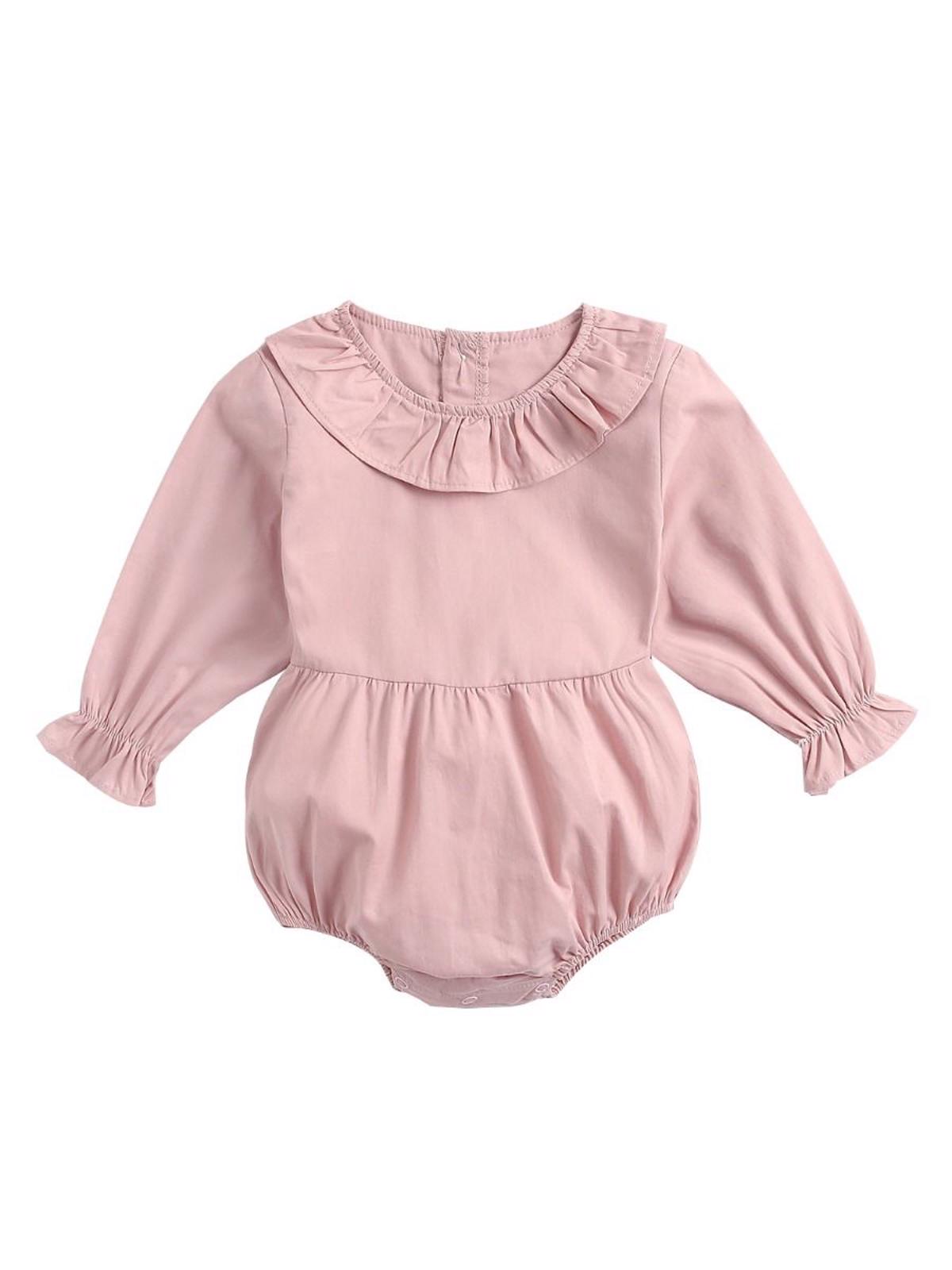 Body elegant cu guler si volanase 6-12 luni