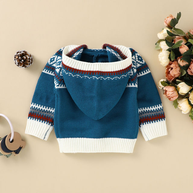 Poza produs Cardigan gluga  bumbac 100% 9-12 luni