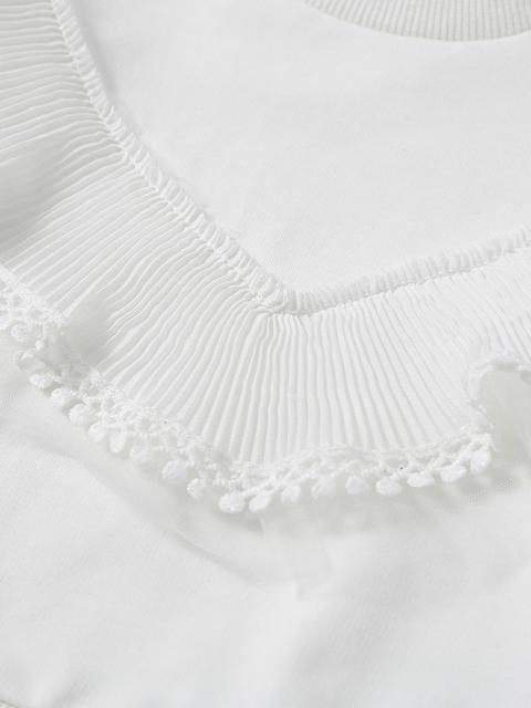 Poza produs Bluza alba cu volanas aplicat, 12 luni