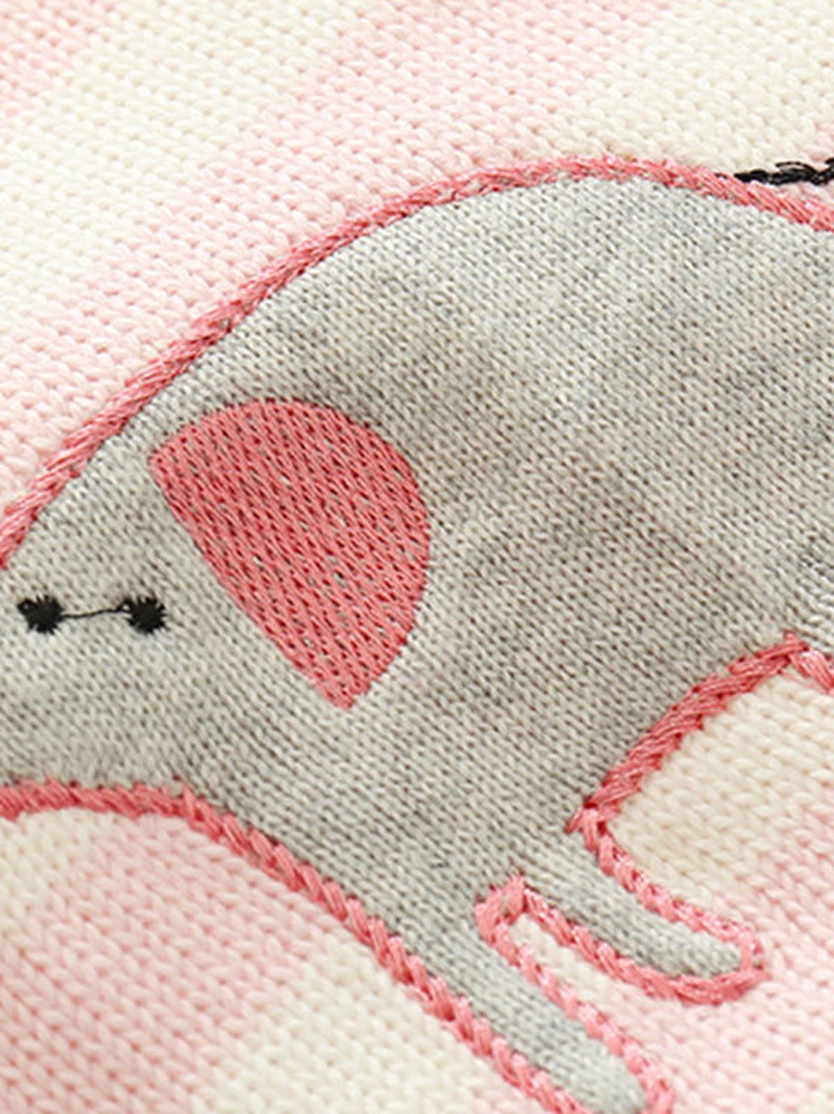 Poza produs Salopeta tricotata nou-nascuti "Pink Elephant" 0-3 luni