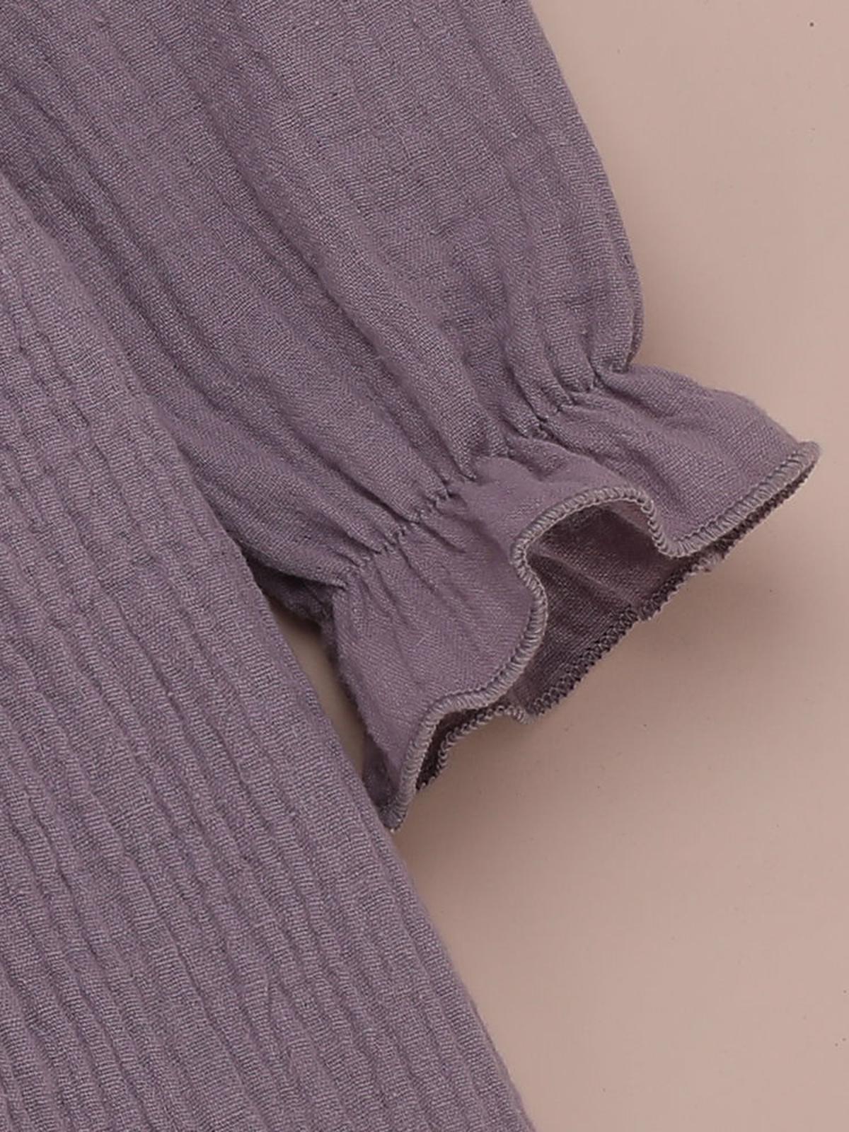 Poza produs Rochie muselina cu volane aplicate "Purple Party" 2 ani