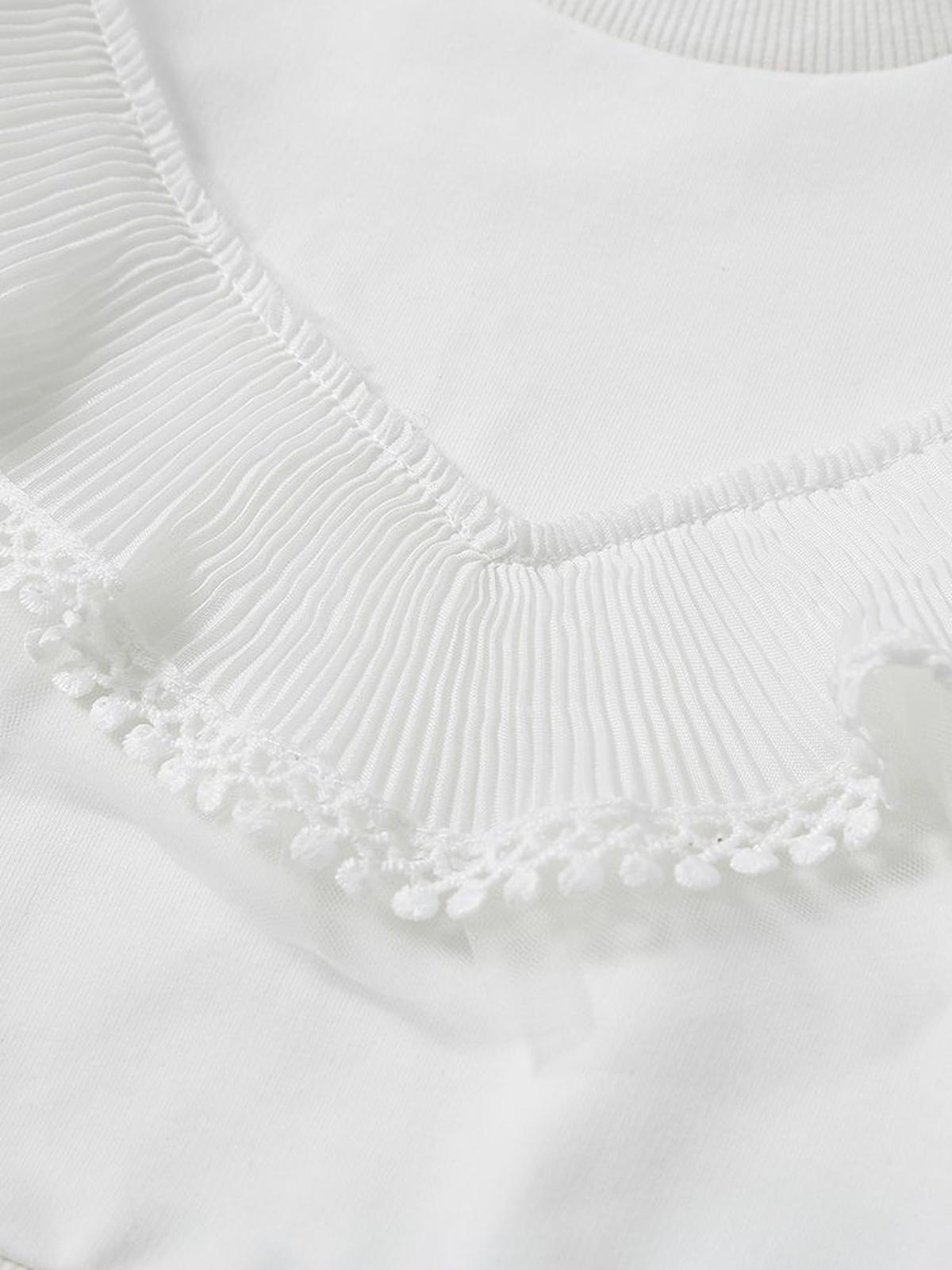 Poza produs Bluza alba cu volanas aplicat, 2 ani