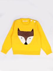 Pulover cu imprimeu "Cute Fox", culoare galben, 18-24 luni