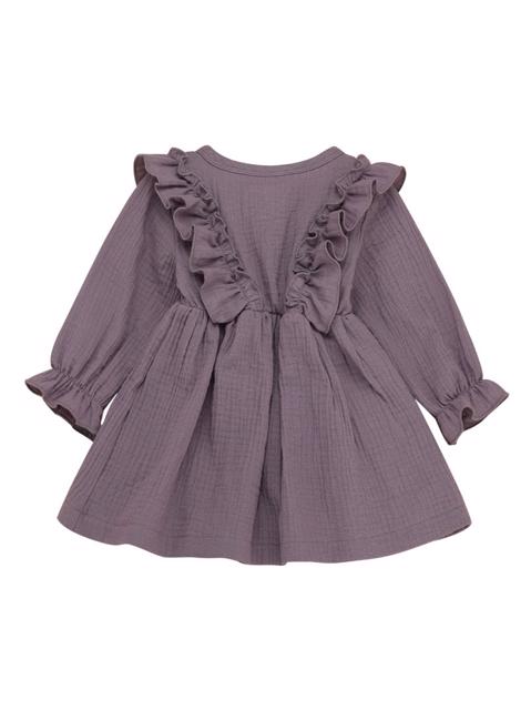 Rochie muselina cu volane aplicate "Purple Party" 3 ani — poza produs 2/5