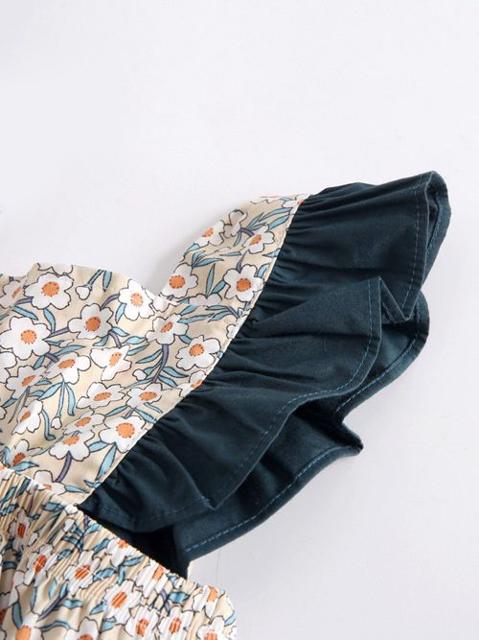 Poza produs Salopeta scurta cu imprimeu floral 3-6 luni