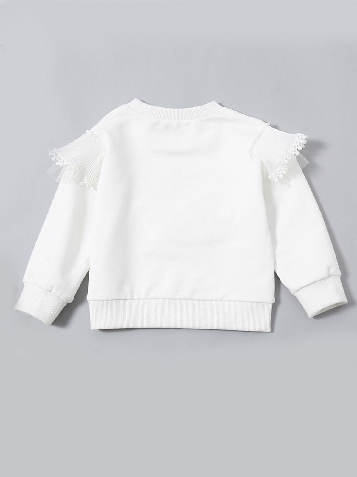 Poza produs Bluza alba cu volanas aplicat, 4 ani