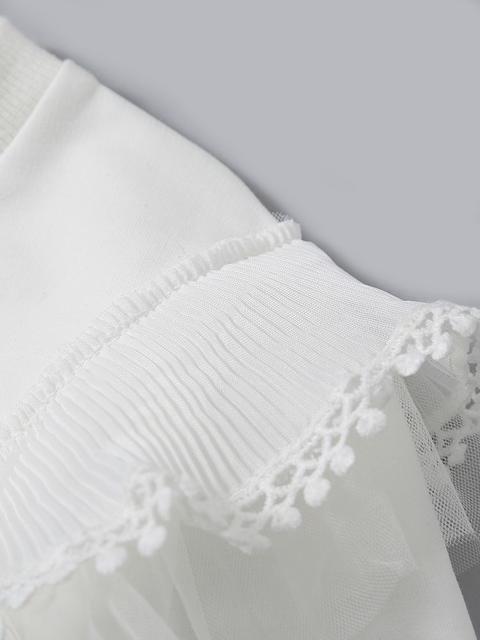 Poza produs Bluza alba cu volanas aplicat, 2 ani