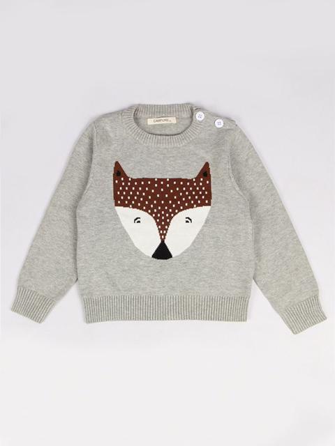 Poza produs Culoare cu imprimeu "Cute Fox, culoare gri, 18-24 luni
