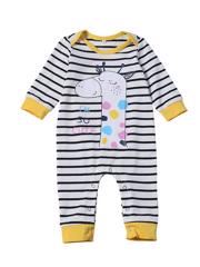 Salopeta cu dungi si imprimeu "Cute Giraffe" 3-6 luni
