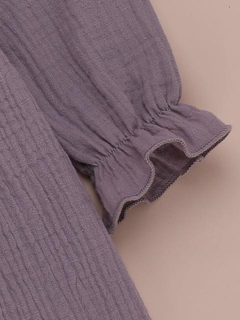 Rochie muselina cu volane aplicate "Purple Party" 4 ani — poza produs 5/5