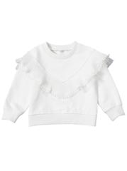 Bluza alba cu volanas aplicat, 2 ani