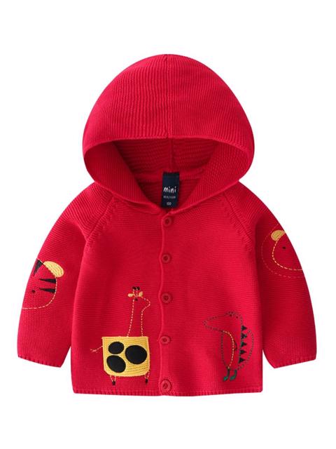 Poza produs Cardigan tricotat rosu, 12 luni