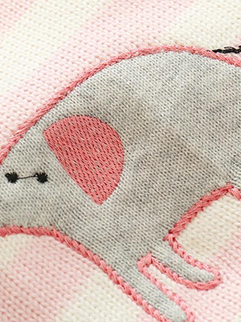 Poza produs Salopeta tricotata nou-nascuti "Pink Elephant" 0-3 luni