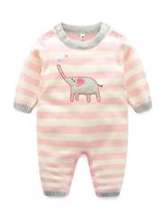 Salopeta tricotata nou-nascuti "Pink Elephant" 3-6 luni