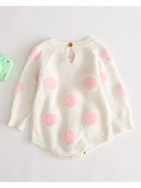 Poza produs Body tricotat "Pink Dots", 9-12 luni