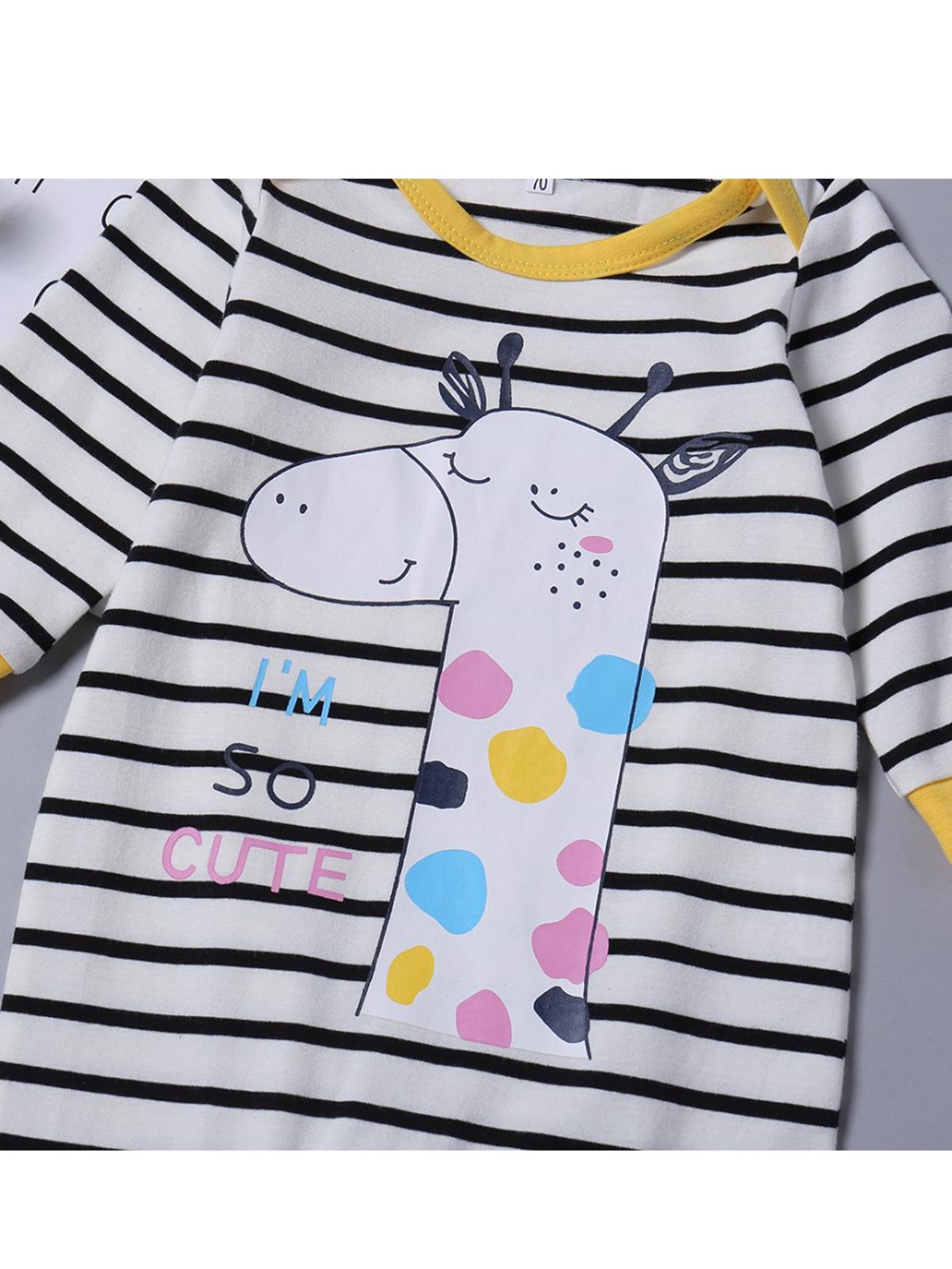 Salopeta cu dungi si imprimeu "Cute Giraffe" 9-12 luni — poza produs 2/3