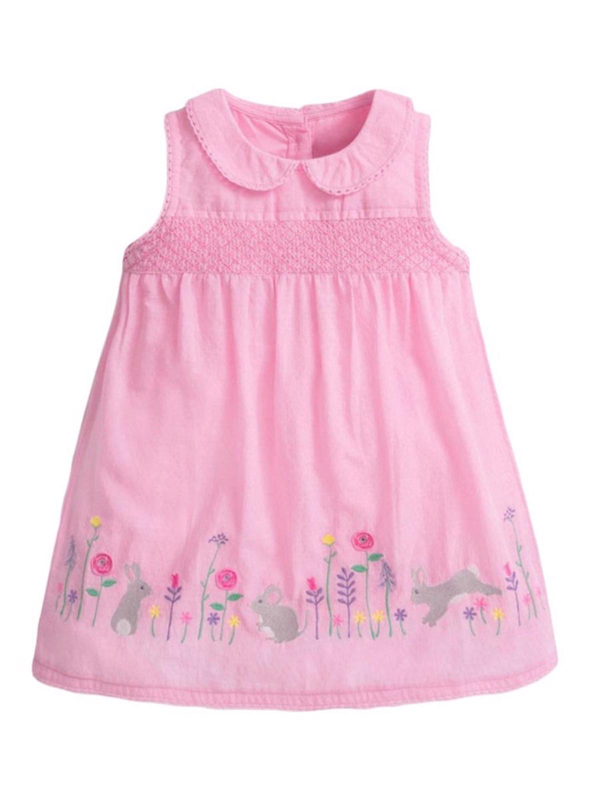 Poza produs Rochie cu guleras si aplicatii florale 2-3 ani