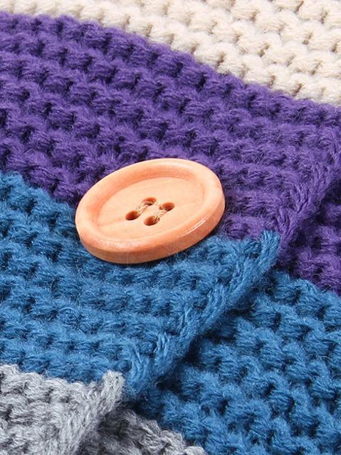 Poza produs Cardigan tricotat multicolor baieti 6-12 luni