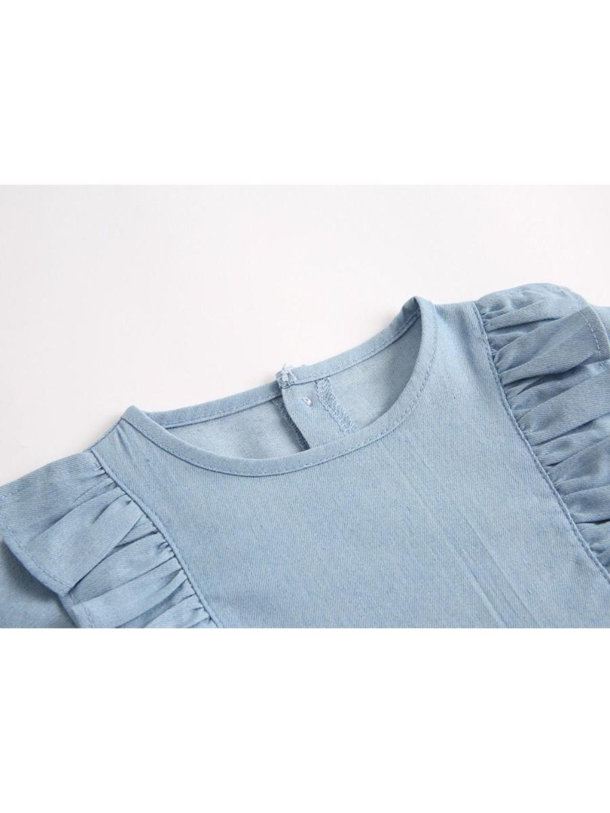 Body elegant "Denim Blue" 6-12 luni — poza produs 3/4