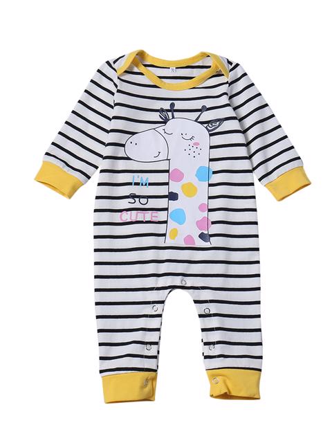 Salopeta cu dungi si imprimeu "Cute Giraffe" 3-6 luni — poza produs 1/3