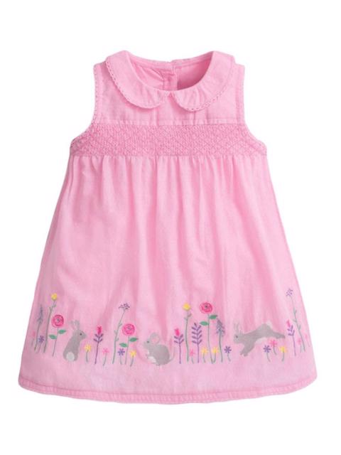 Poza produs Rochie cu guleras si aplicatii florale 2-3 ani