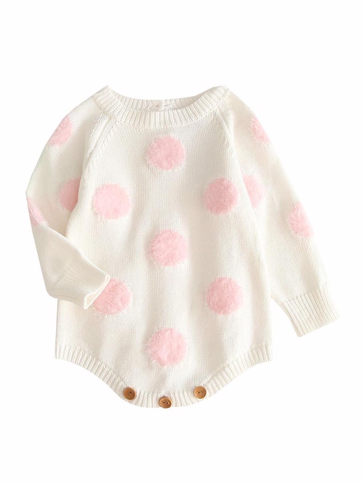 Body tricotat "Pink Dots", 6-9 luni