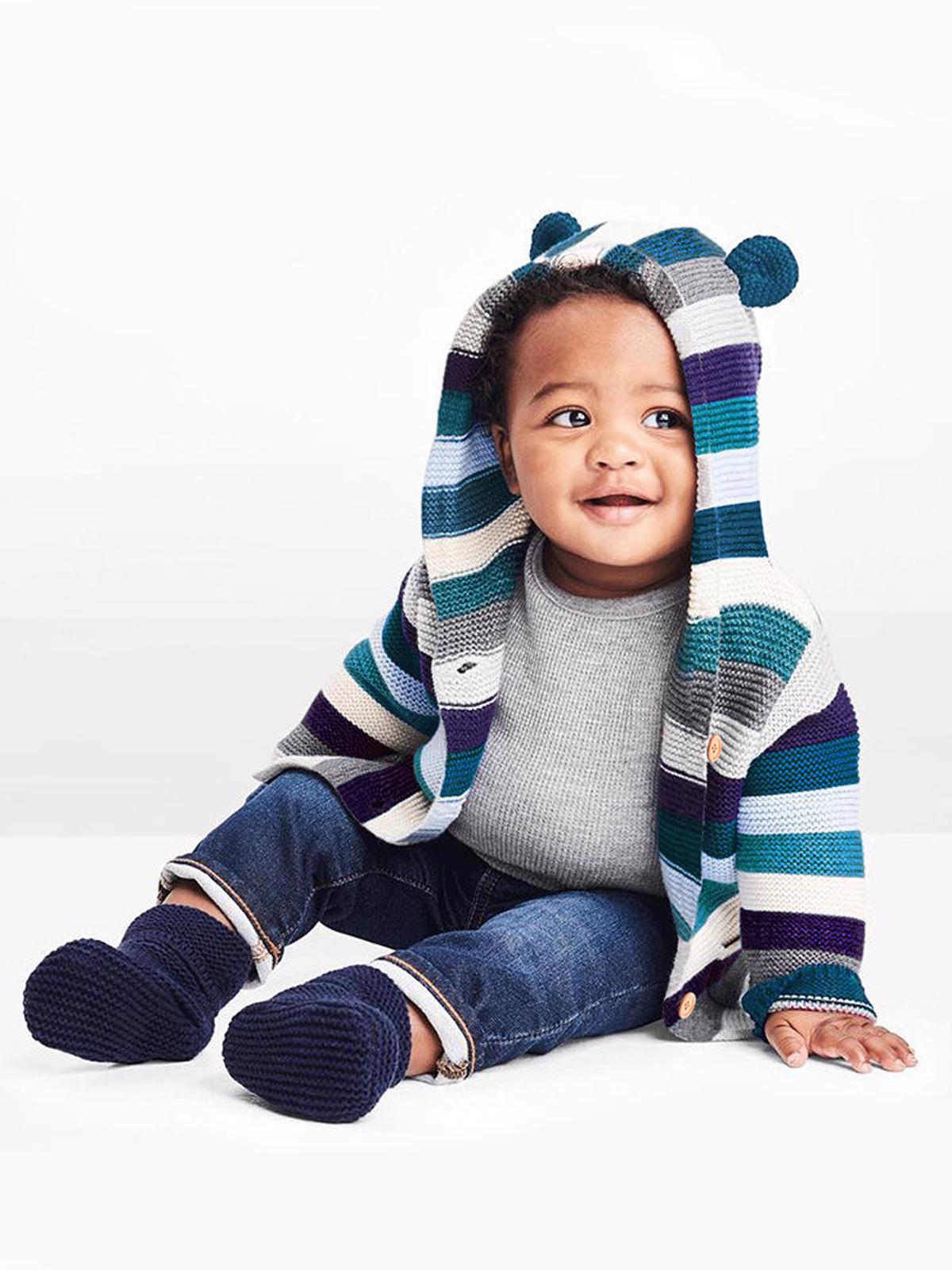 Poza produs Cardigan tricotat multicolor baieti 6-12 luni