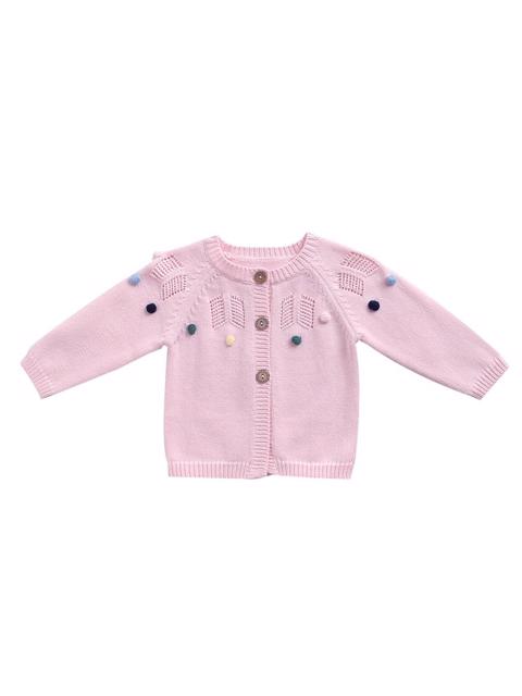 Poza produs Cardigan tricotat cu ciucurasi aplicati 18 luni