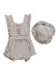 Set salopeta si palarie soare 6-9 luni